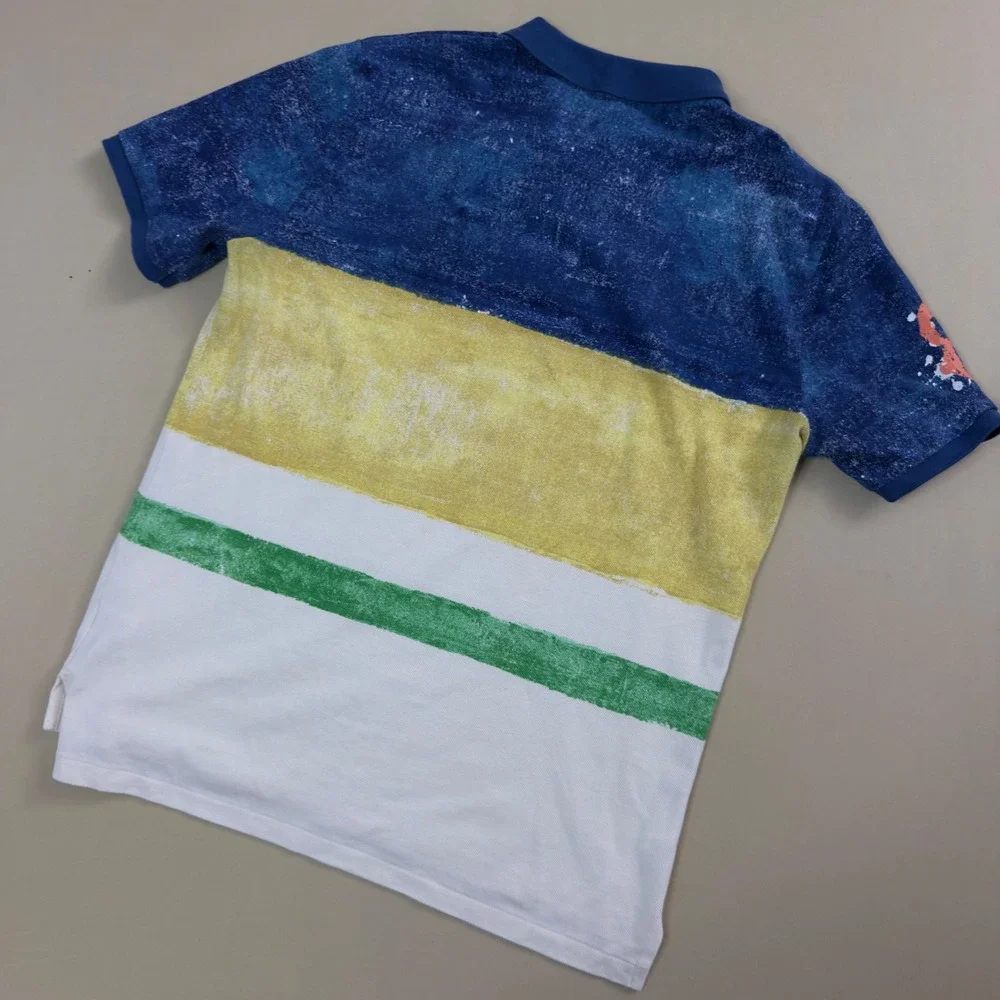 Polo Ralph Lauren Polo Shirt Mens XL Blue Distressed Big Pony Streetwear